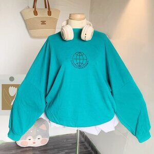 Understand Globe Graphic Sweatshirt Turquoise
